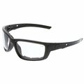 Mcr Safety Glasses, Swagger SR5 Charcoal Frame, Clear UV-AF, 12PK SR510AF